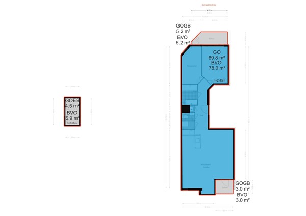 Floor plan - Kerkstraat 70G, 1017 GN Amsterdam 